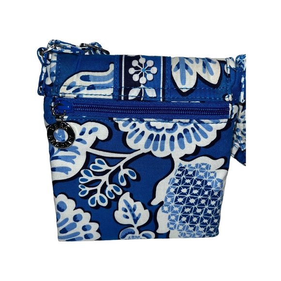 Vera Bradley Glenna Mini Crossbody Shoulder Purse Bag Blue Paisley Floral - Picture 6 of 12